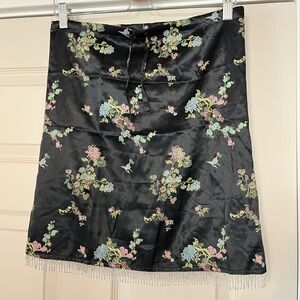 Limited Too Girls Skirt Floral Beaded Fringe 90’s